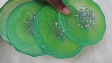 Load and play video in Gallery viewer, Lime Zest Diamond Edge Coaster Set